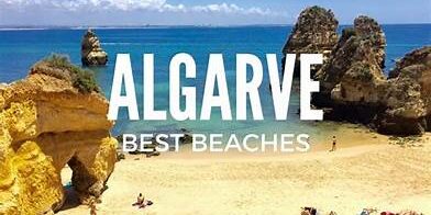 portugal beach image with algarve name